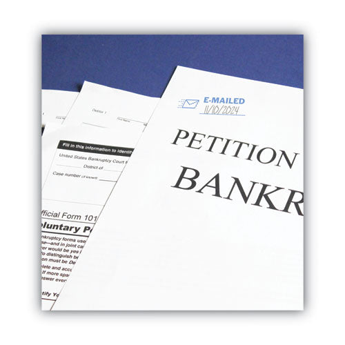 Image of ACCUSTAMP2® Pre-Inked Shutter Stamp, Blue, EMAILED, 1.63 x 0.5