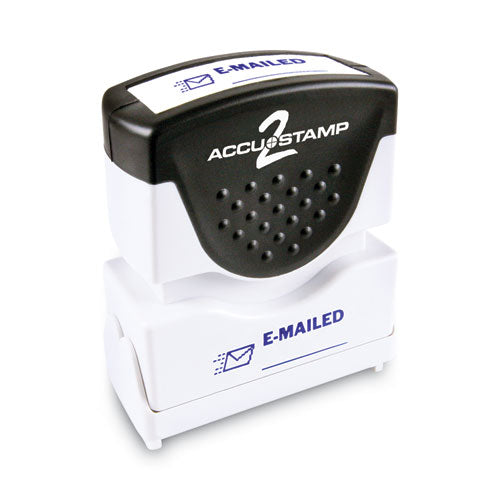 Image of ACCUSTAMP2® Pre-Inked Shutter Stamp, Blue, EMAILED, 1.63 x 0.5