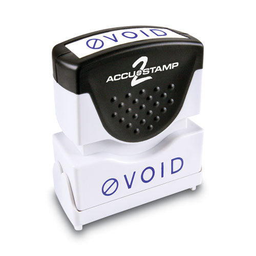 Image of ACCUSTAMP2® Pre-Inked Shutter Stamp, Blue, VOID, 1.63 x 0.5