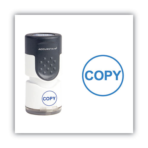 Image of ACCUSTAMP® Pre-Inked Round Stamp, COPY, 0.63" dia, Blue