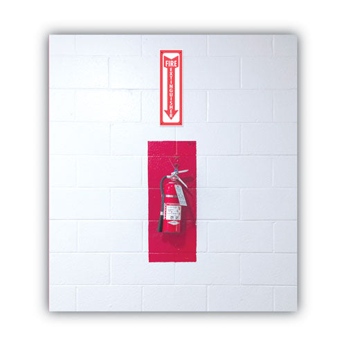 Image of COSCO Glow-In-The-Dark Safety Sign, Fire Extinguisher, 4 X 13, Red