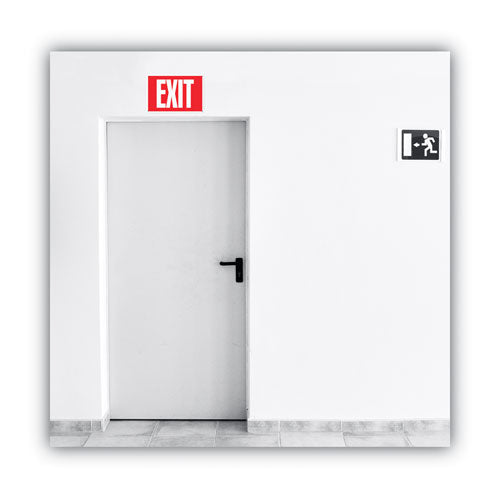 Image of COSCO Glow-In-The-Dark Safety Sign, Exit, 12 X 8, Red