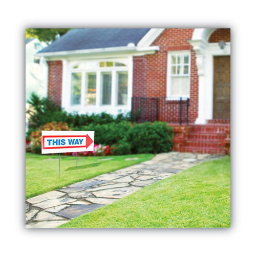 Image of COSCO Stake Sign, 6 X 17, Blank White With Printed Red Arrow