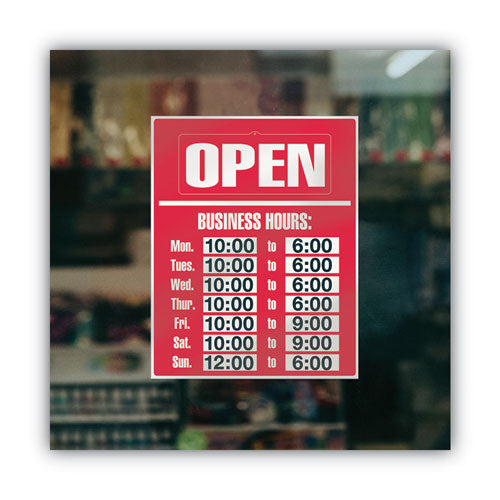 Image of COSCO Business Hours Sign Kit, 15 X 19, Red