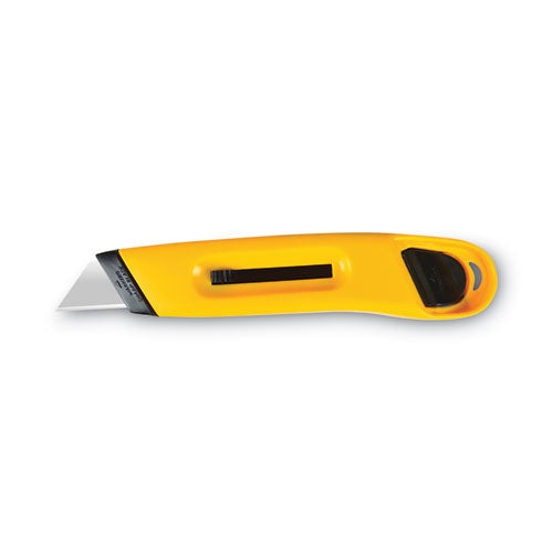 Image of COSCO Plastic Utility Knife with Retractable Blade and Snap Closure, 6" Plastic Handle, Yellow