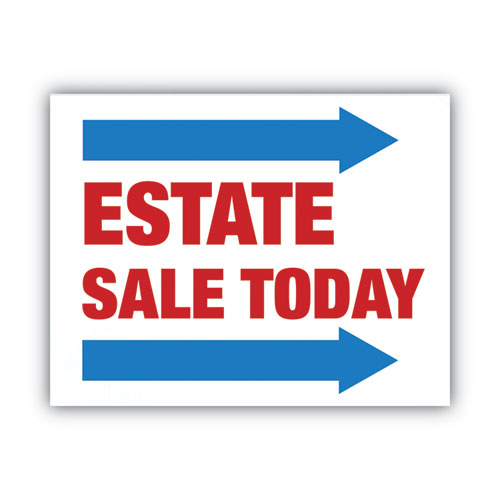 Image of COSCO Stake Sign, Blank White, Includes Directional Arrows,  15 x 19