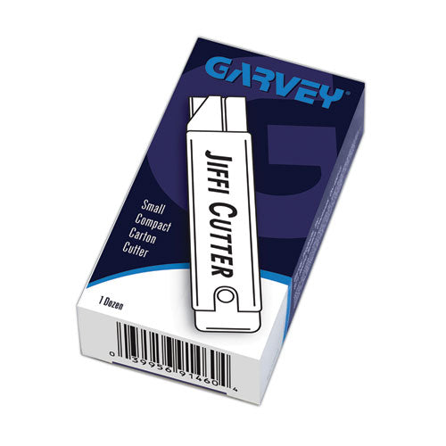 Image of COSCO Jiffi-Cutter Compact Utility Knife with Retractable Blade, 3" Metal Handle, Chrome, 12/Box