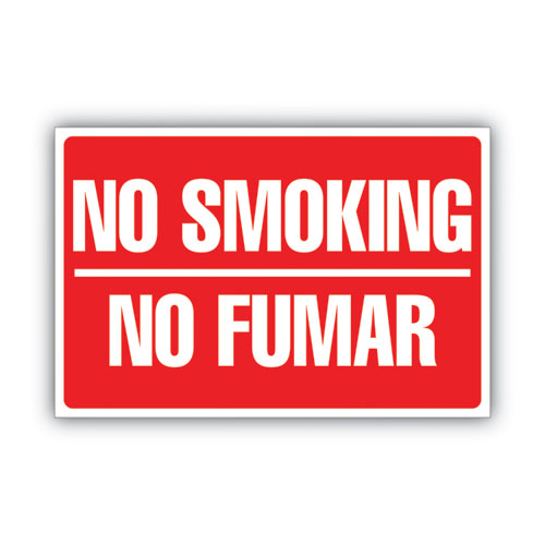 Image of COSCO Two-Sided Signs, No Smoking/no Fumar, 8 X 12, Red