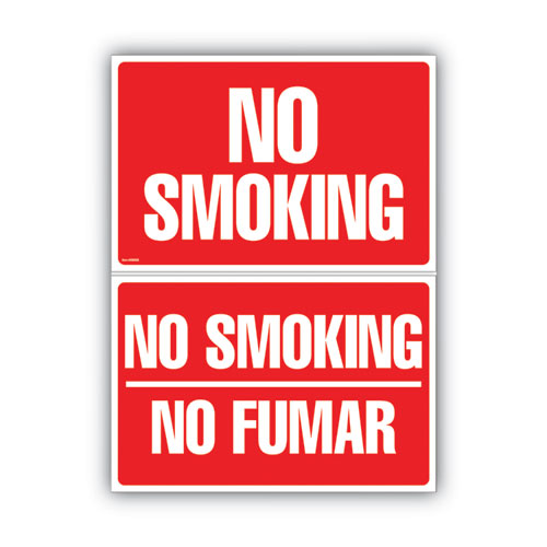 Image of COSCO Two-Sided Signs, No Smoking/no Fumar, 8 X 12, Red