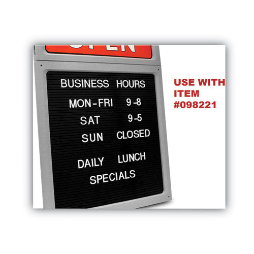 Image of COSCO Message/Business Sign Character Kit with Letters, Numbers and Symbols, 0.75" Tall, White Characters, 258 Pieces