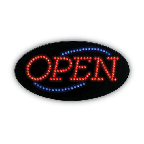 Image of COSCO LED OPEN Sign, 10.5 x 20.13, Red and Blue Graphics