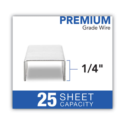 Image of Swingline® S.f. 4 Premium Staples, 0.25" Leg, 0.5" Crown, Silver, 5,000/box, 5 Boxes/pack