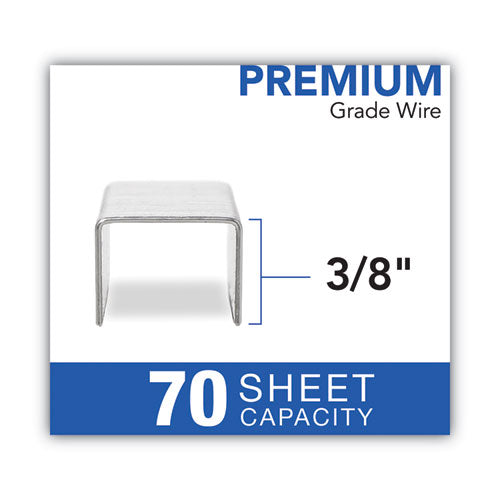 Image of Swingline® Optima High-Capacity Staples, 0.38" Leg, 0.5" Crown, Steel, 125/Strip, 20 Strips/Box