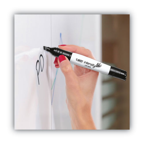 Image of BIC® Intensity Low Odor Chisel Tip Dry Erase Marker, Extra-Broad Bullet Tip, Red, Dozen