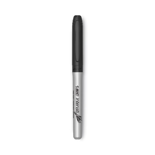 Image of BIC® Intensity Fine Tip Permanent Marker, Fine Bullet Tip, Tuxedo Black, Dozen