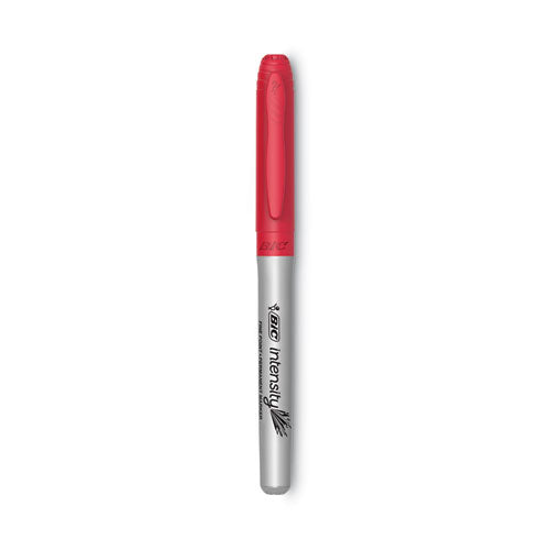 Image of BIC® Intensity Fine Tip Permanent Marker, Fine Bullet Tip, Rambunctious Red, Dozen