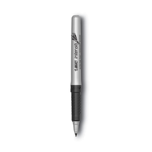 Image of BIC® Intensity Ultra Fine Tip Permanent Marker, Ultra-Fine Needle Tip, Tuxedo Black, Dozen