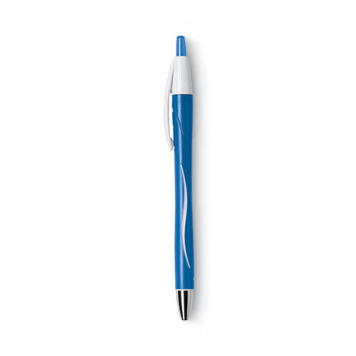 Image of BIC® Glide Exact Ballpoint Pen, Retractable, Fine 0.7 Mm, Blue Ink, Blue Barrel, Dozen