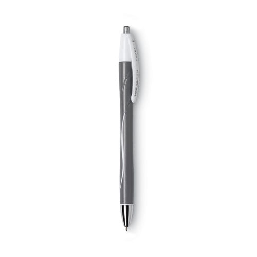 Image of BIC® Glide Exact Ballpoint Pen, Retractable, Fine 0.7 Mm, Black Ink, Black Barrel, Dozen