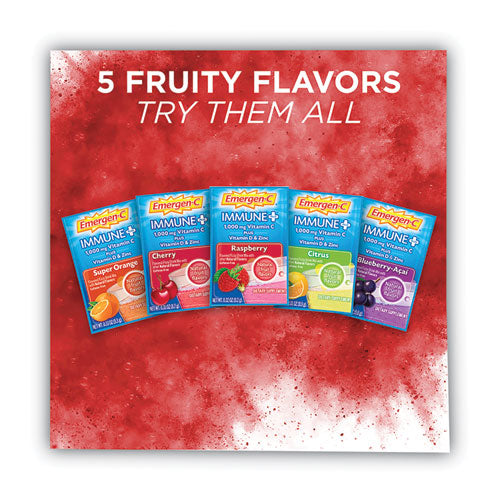 Image of Emergen-C® Immune+ Formula, 0.33 Oz, Super Orange, 30 Packets