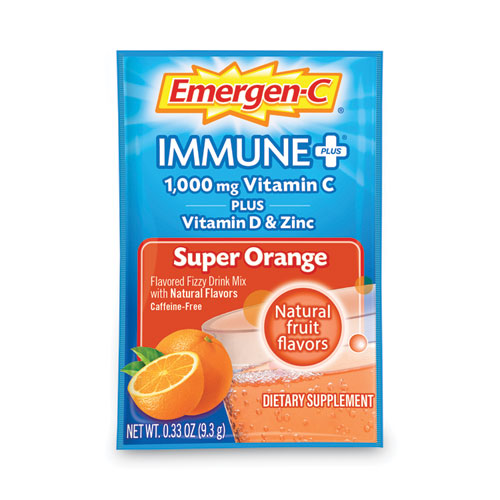 Image of Emergen-C® Immune+ Formula, 0.33 Oz, Super Orange, 30 Packets