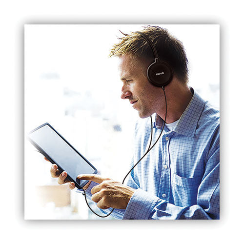 Image of Maxell® HP200 Headphone with Microphone, 6 ft Cord, Black