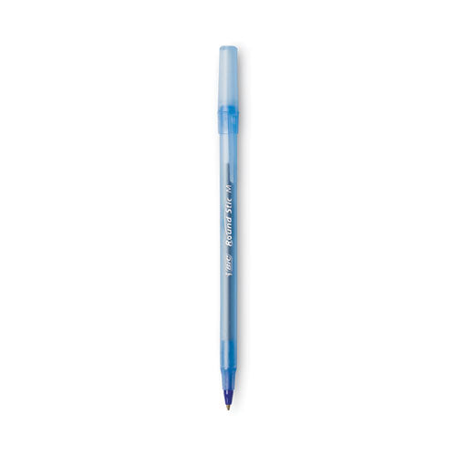 Image of BIC® Round Stic Xtra Life Ballpoint Pen, Stick, Medium 1 Mm, Blue Ink, Translucent Blue Barrel, Dozen