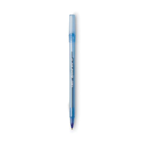 Image of BIC® Round Stic Xtra Life Ballpoint Pen Value Pack, Stick, Medium 1 Mm, Blue Ink, Translucent Blue Barrel, 60/box