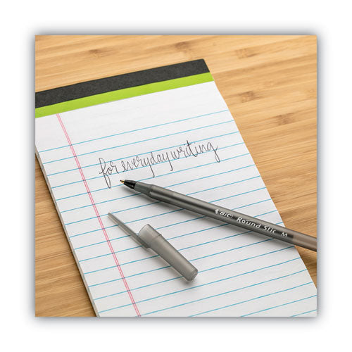 Image of BIC® Round Stic Xtra Life Ballpoint Pen Value Pack, Stick, Medium 1 mm, Black Ink, Translucent Frost Barrel, 60/Box