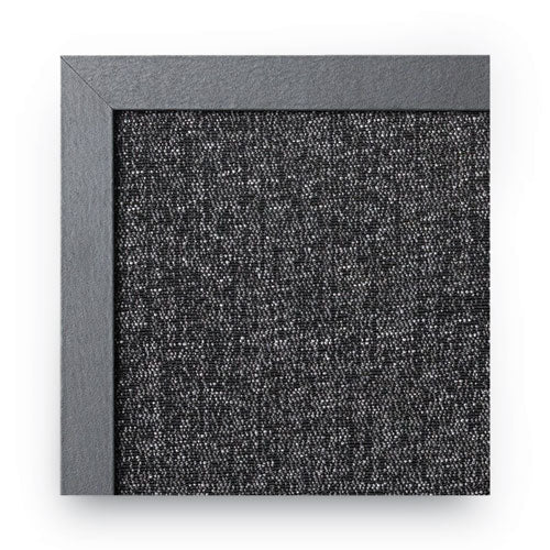 Image of MasterVision® Designer Fabric Bulletin Board, Combo Magnetic Dry Erase/Bulletin, 24" x 18", Charcoal/Gray Surface, Black Fiberboard Frame