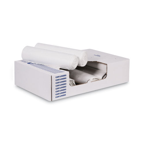 Image of Boardwalk® High-Density Can Liners, 33 gal, 13 mic, 33" x 39", Natural, Perforated Roll, 25 Bags/Roll, 10 Rolls/Carton