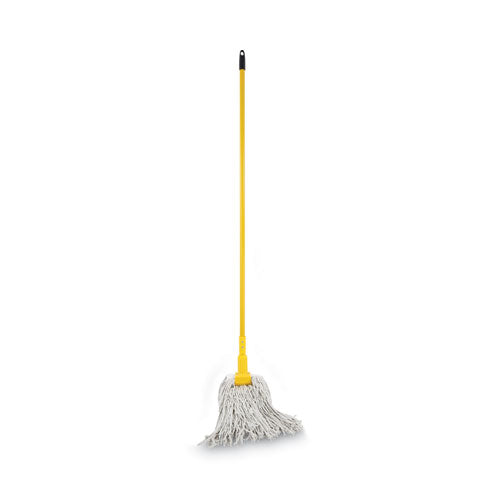 Image of Boardwalk® Plastic Jaws Mop Handle for 5 Wide Mop Heads, Aluminum, 1" dia x 60", Yellow