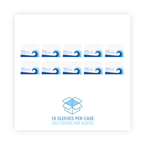 Image of Boardwalk® Premium Half-Fold Toilet Seat Covers, 14.17 x 16.73, White, 250 Covers/Sleeve, 10 Sleeves/Carton