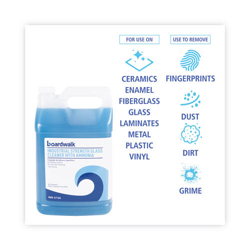 Image of Boardwalk® Industrial Strength Glass Cleaner With Ammonia, 1 Gal Bottle