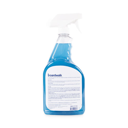 Image of Boardwalk® Industrial Strength Glass Cleaner with Ammonia, Unscented, 32 oz Trigger Spray Bottle, 12/Carton