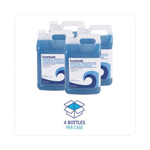 Image of Boardwalk® Industrial Strength Glass Cleaner With Ammonia, 1 Gal Bottle, 4/carton