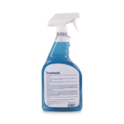 Image of Boardwalk® Industrial Strength Glass Cleaner with Ammonia, Unscented, 32 oz Trigger Spray Bottle