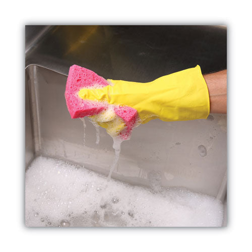 Image of Boardwalk® Small Cellulose Sponge, 3.6 X 6.5, 0.9" Thick, Pink, 2/pack, 24 Packs/carton