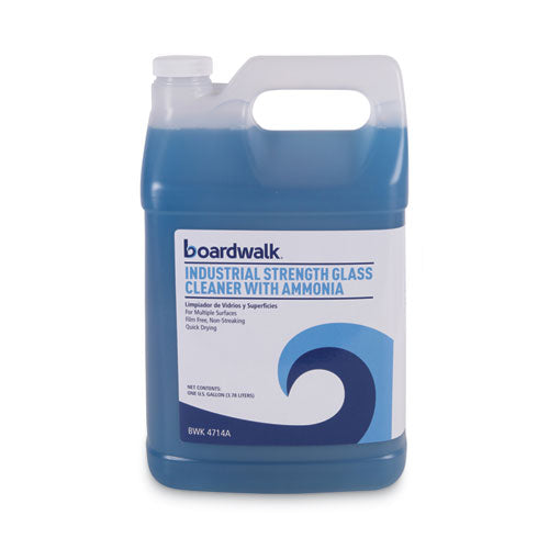 Image of Boardwalk® Industrial Strength Glass Cleaner With Ammonia, 1 Gal Bottle, 4/carton