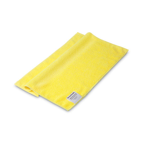 Image of Boardwalk® Microfiber Cleaning Cloths, 16 X 16, Yellow, 24/pack