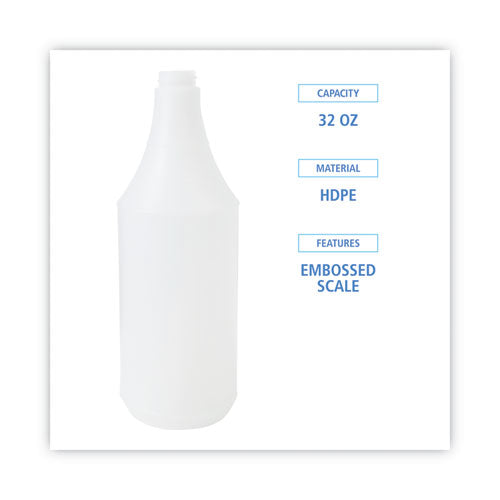 Image of Boardwalk® Embossed Plastic Spray Bottle, 32 oz, Clear, 24/Carton