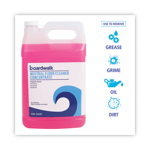 Image of Boardwalk® Neutral Floor Cleaner Concentrate, Lemon Scent, 1 Gal Bottle, 4/carton