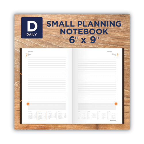 Image of AT-A-GLANCE® One-Day-Per-Page Planning Notebook, 9 x 6, Dark Brown/Orange Cover, 12-Month (Jan to Dec): 2025