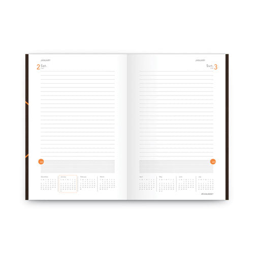 Image of AT-A-GLANCE® One-Day-Per-Page Planning Notebook, 9 x 6, Dark Brown/Orange Cover, 12-Month (Jan to Dec): 2025