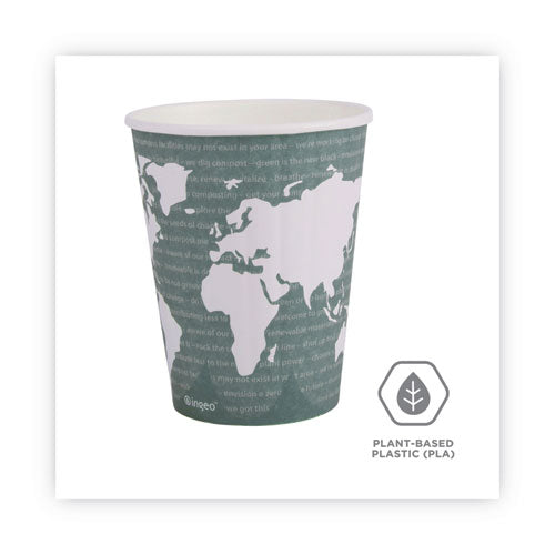 Image of Eco-Products® World Art Renewable and Compostable Insulated Hot Cups, 12 oz, Paper, Brown/White, 40/Pack, 15 Packs/Carton
