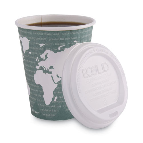 Image of Eco-Products® World Art Renewable and Compostable Insulated Hot Cups, 12 oz, Paper, Brown/White, 40/Pack, 15 Packs/Carton