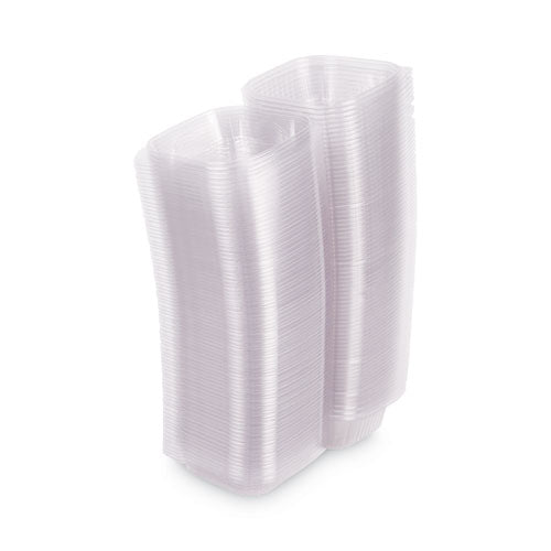 Image of Eco-Products® Renewable and Compostable Clear Clamshell Hinged Food Containers, 6 x 6 x 3, Plastic, 80/Pack, 3 Packs/Carton