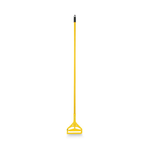 Image of Boardwalk® Quick Change Side-Latch Plastic Mop Head Handle, 60" Aluminum Handle, Yellow