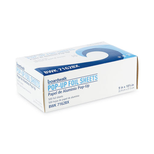 Image of Boardwalk® Standard Aluminum Foil Pop-Up Sheets, 63 Gauge, 9 x 10.75, 500 Sheets/Box