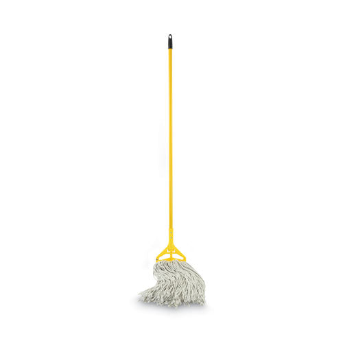 Image of Boardwalk® Quick Change Side-Latch Plastic Mop Head Handle, 60" Aluminum Handle, Yellow